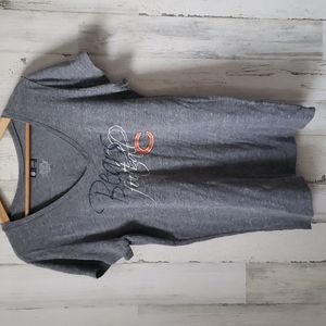 NFL Team apparel Chicago Bears slim fit gray logo tee shirt Size 2XL